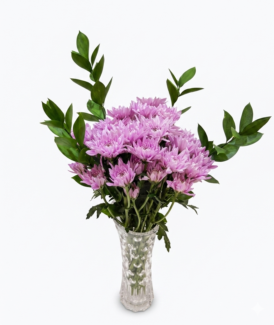 12 فازة كريزنتيم بينك | Pink Chrysanthemum Vase - Image 1