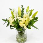 باقة أبيض وليلى | White Roses & Lilies Bouquet